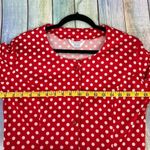 Sears Vintage Red White Polka Dot Dress 80's Long Sleeve Minnie Mouse Midi Dress Size M Photo 7