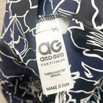 Alto Giro Fun Fitness Floral Colorblock Navy & White High Rise Striped Leggings Blue Size M Photo 9