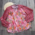 Tolani  collection embroidered boho long sleeve blouse Photo 0