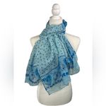 Source Unknown Scarf Rectangular Sheer Blue with heart prints Photo 1