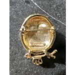 VTG 70s Owl Pin Brooch SARAH COVENTRY Gold Neon Green Rhinestones Bird Signed Photo 1