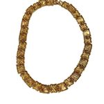1960s Gold Brushed Abstract Bib Choker Textured Necklace Vintage Photo 4
