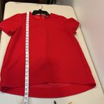 Madewell  Red Short Sleeve Pleated Keyhole Back High Low Shirt Top Size Small EUC Photo 8