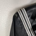 Worthington  Women's PM Black Leather Jacket Genuine Lambskin Racer Stripe Detail Photo 6