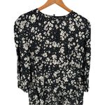 New Look ASOS Black Microfloral Daisy Midi Dress with Slit 3/4 Sleeves NWT sz 14 Photo 3