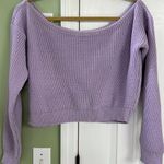 Nasty Gal Purple Off Shoulder, Cropped Sweater Photo 0