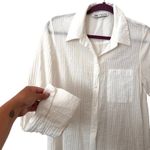 ZARA  Draped‎ Button Down Oversized Blouse White Medium Photo 3