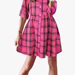 Fancyinn  Pink Plaid Mini Dress new with tags size small Photo 0