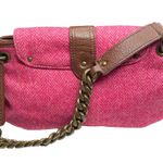 J.Crew ᪥ Tweed Antique Gold Chain Handle Mini Handbag Bag ᪥ Red Wool ᪥ Leather ᪥ Photo 1