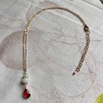 Ruby Necklace, Chrysoprase White Jade, Beaded Pendant, Elegant, Boho, Casual Red Photo 2