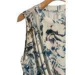 Calia by Carrie Calia Sleeveless Wrap Front Blouse Womens Size XL White Multi Color Moss Print Photo 1