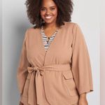 Lane Bryant NWT  Perfect Drape Belted Jacket In Tan Size 14‎ Photo 0