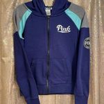 PINK - Victoria's Secret  Purple Light Blue Gray Full Zip Hoodie, S Photo 0