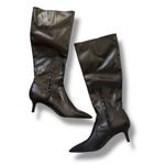 Franco Sarto  Black Leather Pointed Toe Knee-High Kitten Heel Boots – Size 7 Photo 6