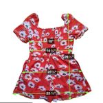 Urban Outfitters  Women's Red Floral Chiffon‎ Romper Size M Summer Casual V-Neck Photo 2