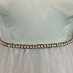 Betsey Johnson Betsy Johnson Strapless Satin and Tulle Beaded Long Ball Gown Blue Size 4 Dress Photo 5