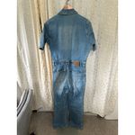 Judy Blue  Women's JB88722 Short Sleeve Zip Up Stretch Denim Wide Leg Jumpsuit L Photo 4