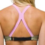 prAna  Baja Bound Bikini Top Black Color Block Green‎ Pink Womens Size Small Photo 1