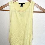 Forever 21  Light Yellow Cropped Knit Tie Side Ruched Tank Top Photo 1