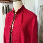 Vintage Linen Wide Sleeve Jacket Red Size L Photo 5