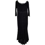 Black Lace Off Shoulder Long Sleeve‎ Bodycon Mermaid Gown Evening Dress XL Photo 1
