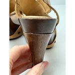 Diane Von Furstenberg  Shoes Women 6‎ Tan Leather Open Toe Slingback Wood Heels Photo 8