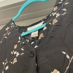 Norton Mcnaughton VTG 90s Black & Cream Floral V-Neck Button-Up Blouse - L Photo 6