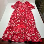 Rhode x Target Midi Red Floral‎ Linen Blend Bell Sleeve Dress Size 16 Summer NEW Photo 15