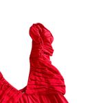 Jason Wu Red Sleeveless Tiered Maxi Dress Linen Blend Party Size Small Women's Photo 3