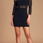 Lulus Lulu’s Black Mesh Bodycon Dress Small Sheer Long Sleeve Party Cocktail Club Photo 1