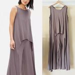 Eileen Fisher  Layered Bateau Neck Silk Jumpsuit | Luna / Gray | L | NWT Photo 1