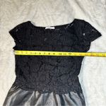 Bailey 44 Size S Black Lace and Faux Leather Boat Neck Mini Dress Goth Club Chic Photo 8