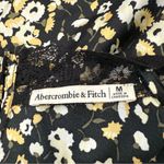 Abercrombie & Fitch Floral Lace Trim Silky Cami Tank Top Women’s Medium Black Photo 5