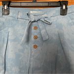 Sundance  Bastille Easy Straight Leg Paperbag Floral Pants Soft Chambray Size 4 Photo 4