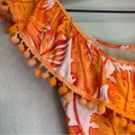 Kortni Jeane Flounce Top Ruffle Orange Palm Print Swim Top Size Small Photo 6