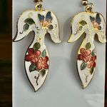 Butterfly & Floral cloisonné Enamel Earrings Photo 3