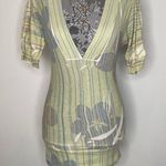 Forever 21 Y2K Low cut V-neck tunic Short Bubble Sleeve Shirt Blouse Size XS Photo 0