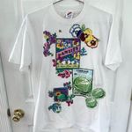 Jerzees Rare Vintage  Gardening Graphic Puffy Glitter T-Shirt LARGE Photo 0