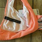 Urban Outfitters Orange White Thong Cheeky Striped Bikini Bottom Womens Large Photo 4
