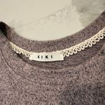 Kiki Long Puff Sleeve Pullover Crewneck Sweater Women's Medium Heathered Purple Photo 2
