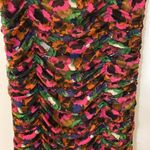 MISA Los Angeles  short sleeve square neck mesh Marilyn jewel tone floral XXS Photo 6