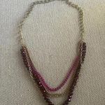 Purple and gold, multi strand, beaded necklace, artsy BoHo Photo 0