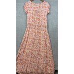 Lucky Brand  Pink Floral Maxi Dress XL High Low  Romantic Summer Photo 3