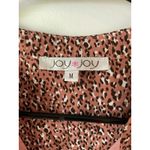Joy Joy Boho  Womens Leopard Print Peplum Blouse Long V Neck Medium Feminine M Photo 3
