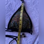 Red kiss Rhinestone Bra top size L nylon Spandex Elastic Black Size L Photo 10