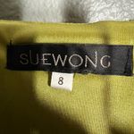 Sue Wong  Vintage Y2K Silk Dress‎ Size 8 Chartreuse Embellished 90s Fairycore Photo 2