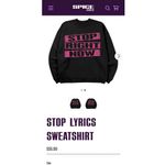 SPICE GIRLS Stop Lyrics Sweatshirt Size Small New with Tag MSRP $55 Pink Photo 3