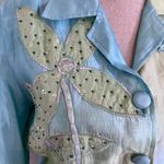 Chadwick's  100% Silk Embellished Floral Jacket Blazer Blue Green size 4 Photo 1