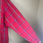 Diane Von Furstenberg  Vintage Red Plaid Button Front‎ Woman's Blouse Flannel 14 Photo 3