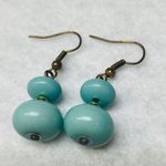Earrings Two Pair Dangle Hook Pierced Shade of Blue, Teal, Pale Green Subjective Photo 6